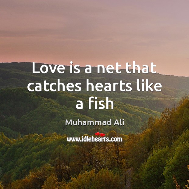 Love is a net that catches hearts like a fish Love Is Quotes Image