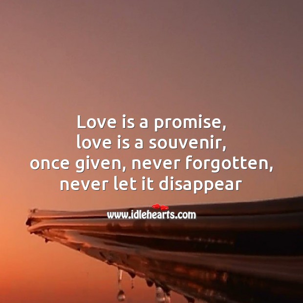Love is a promise Love Messages Image