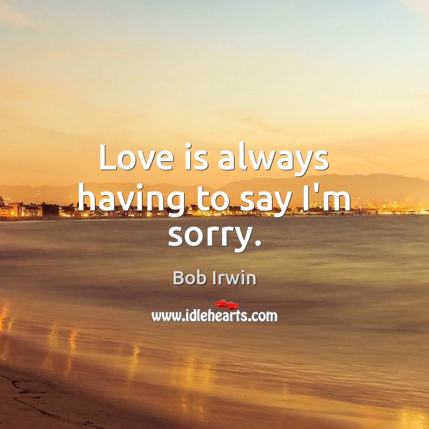 Love is always having to say I’m sorry. Image