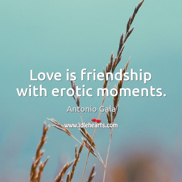 Love is friendship with erotic moments. Image
