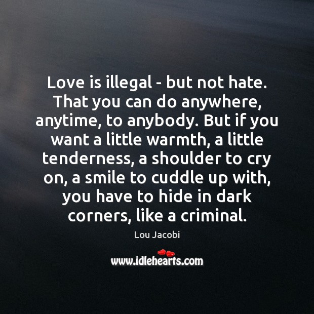 Love is illegal – but not hate. That you can do anywhere, Hate Quotes Image