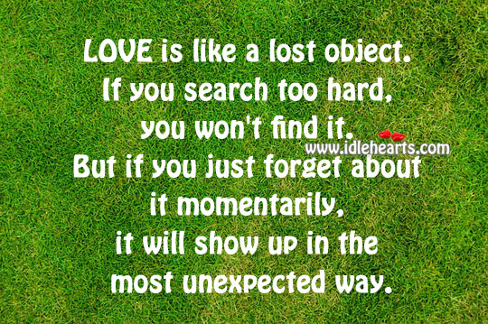 Love is like a lost object. Image