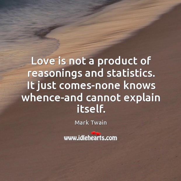 Love is not a product of reasonings and statistics. It just comes-none Image