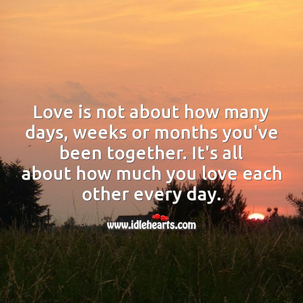 Love is not about how many days, weeks or months you’ve been together. Love Is Quotes Image
