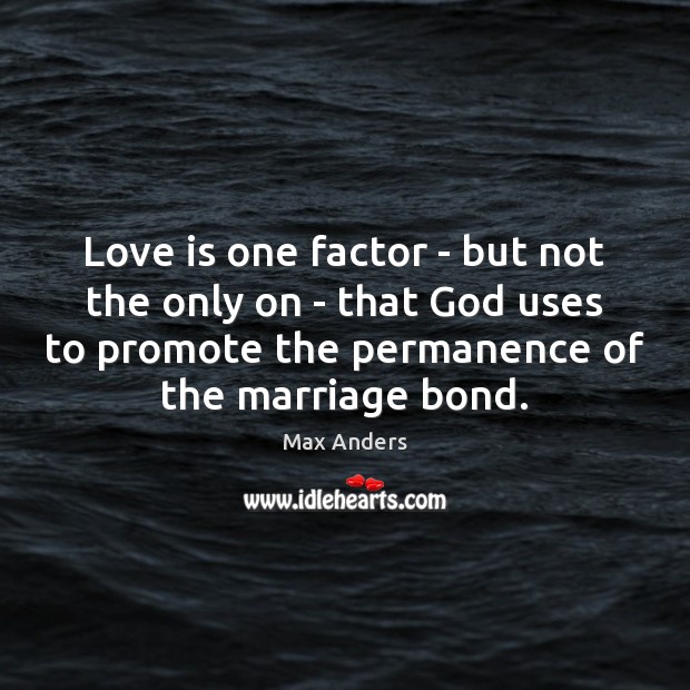 Love is one factor – but not the only on – that Max Anders Picture Quote