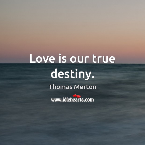 Love is our true destiny. Thomas Merton Picture Quote
