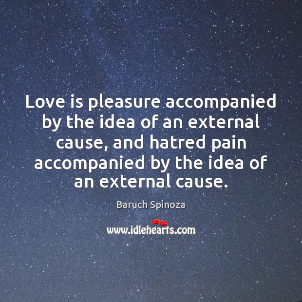 Love is pleasure accompanied by the idea of an external cause, and Image