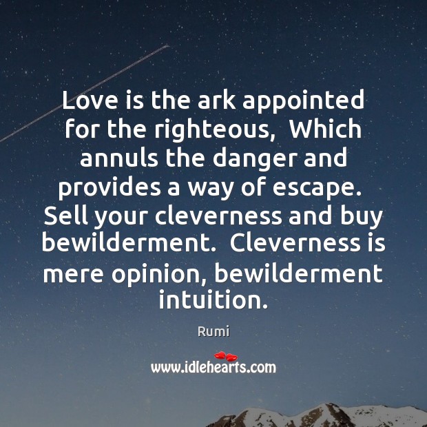 Love is the ark appointed for the righteous,  Which annuls the danger Image