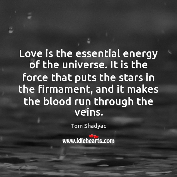 Love is the essential energy of the universe. It is the force Tom Shadyac Picture Quote