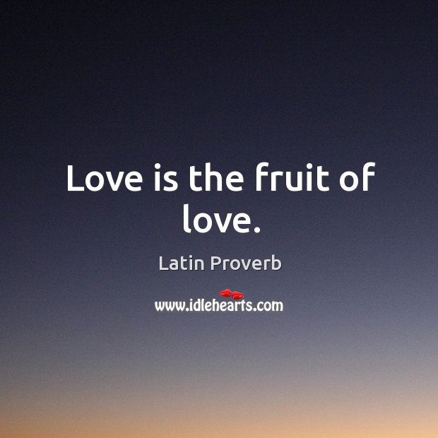 Love is the fruit of love. Latin Proverbs Image