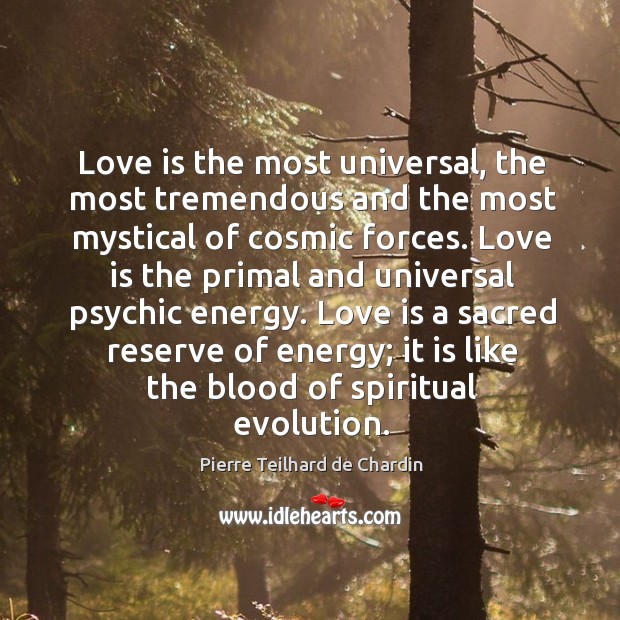 Love is the most universal, the most tremendous and the most mystical Image