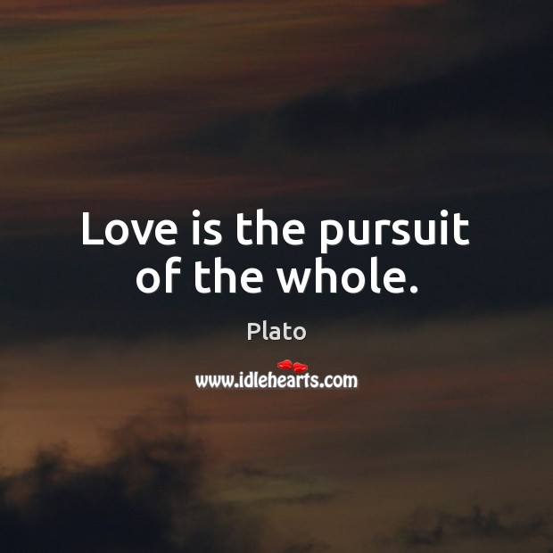 Love is the pursuit of the whole. Image