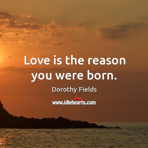 Love is the reason you were born. Dorothy Fields Picture Quote
