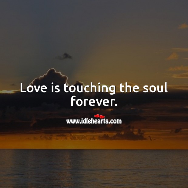 Love is touching the soul forever. 