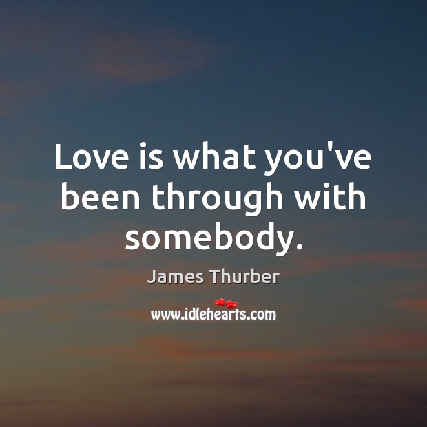 Love is what you’ve been through with somebody. James Thurber Picture Quote