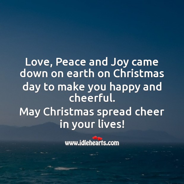 Love, peace and joy Christmas Quotes Image