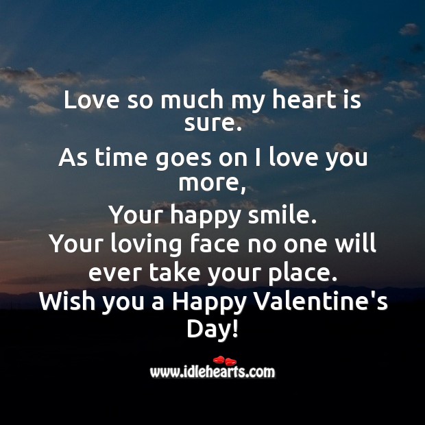 Love so much my heart is sure. Valentine’s Day Messages Image