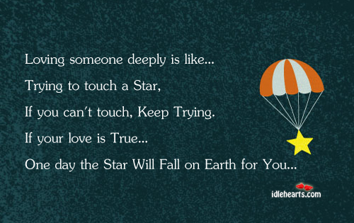 If your love is true one day the star will fall for you for sure. Love Is Quotes Image