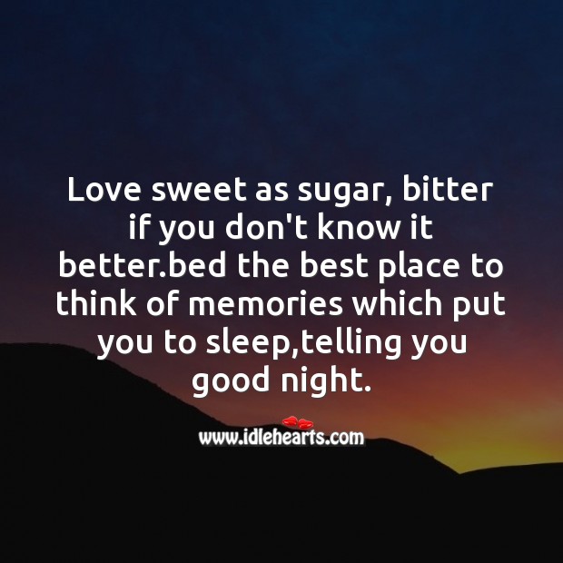 Love sweet as sugar Good Night Quotes Image