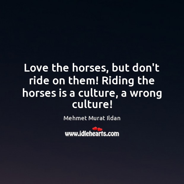 Love the horses, but don’t ride on them! Riding the horses is a culture, a wrong culture! Image