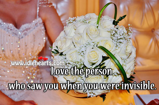 Love the person who saw you Image