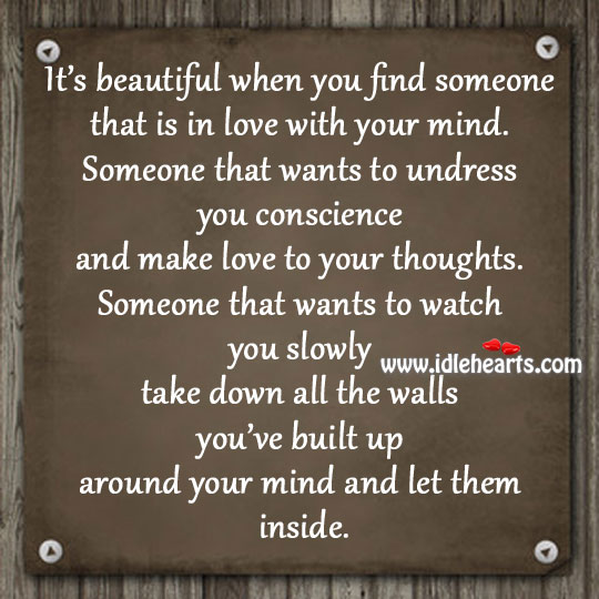 Undress you conscience and make love to your thoughts. Image