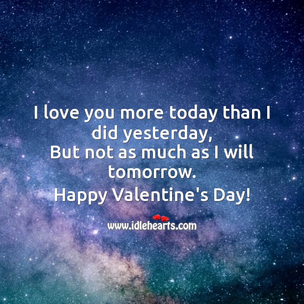 Love you more today Valentine’s Day Messages Image
