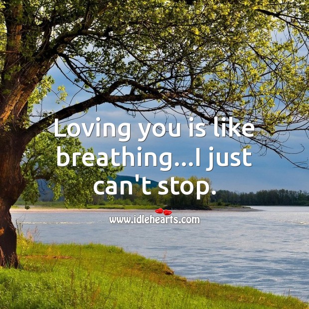 Loving you is like breathing…i just can’t stop. Romantic Messages Image