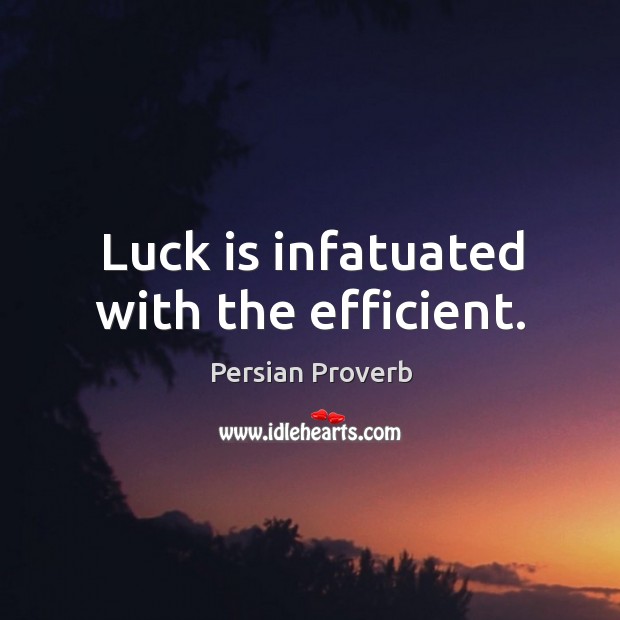 Luck is infatuated with the efficient. Persian Proverbs Image