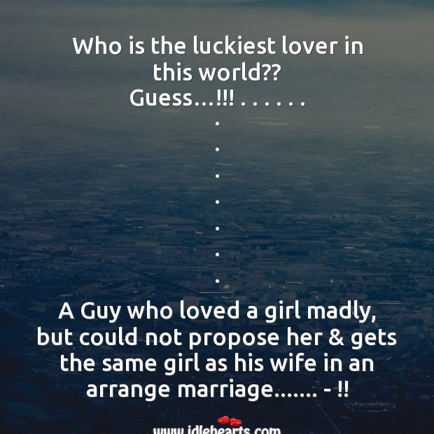 Luckiest lover in this world Image