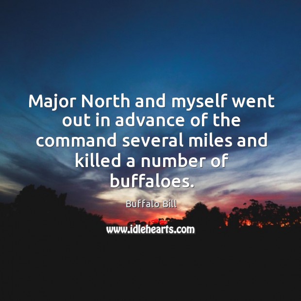 Major north and myself went out in advance of the command several miles and killed a number of buffaloes. Image