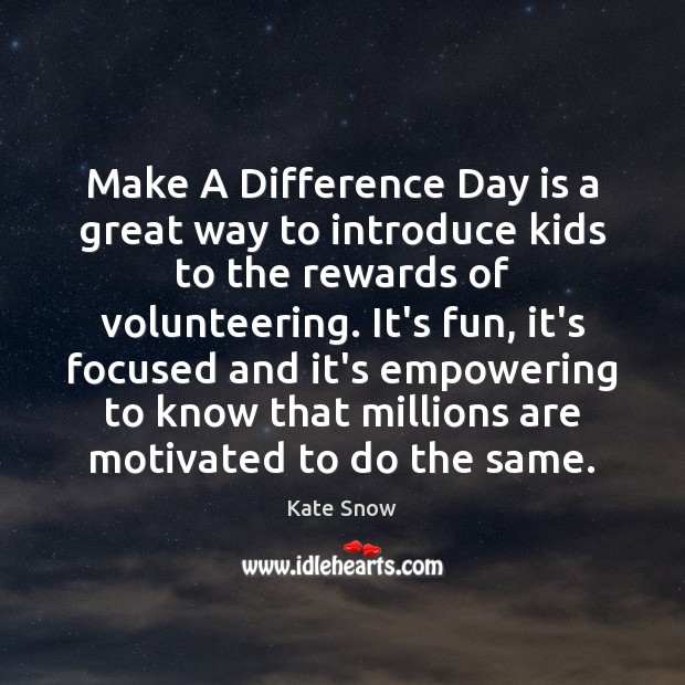 Make A Difference Day is a great way to introduce kids to Image