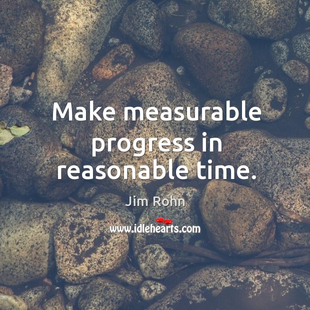 Make measurable progress in reasonable time. Progress Quotes Image