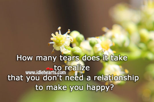 You don’t need a relationship to make you happy Image