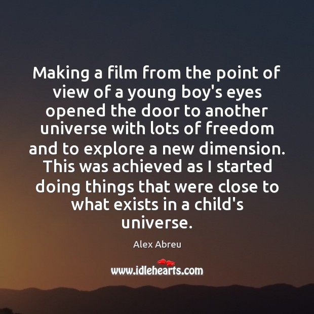 Making a film from the point of view of a young boy’s Image