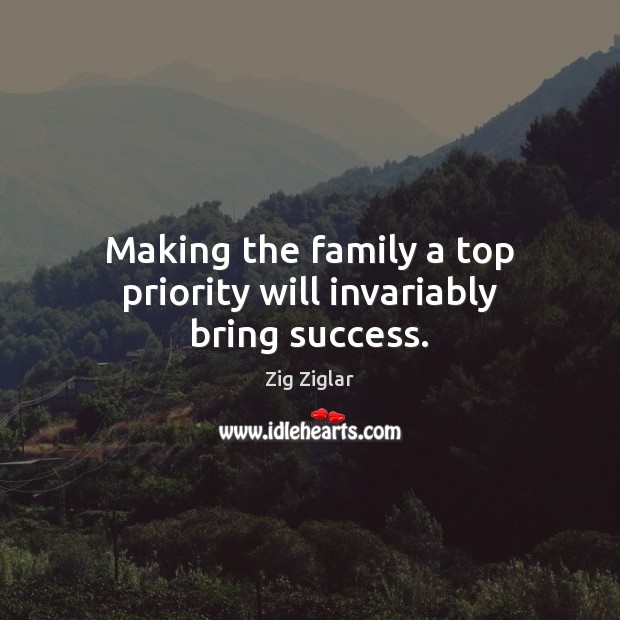 Making the family a top priority will invariably bring success. Priority Quotes Image