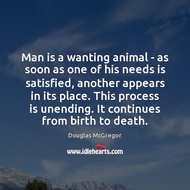 Man is a wanting animal – as soon as one of his Image