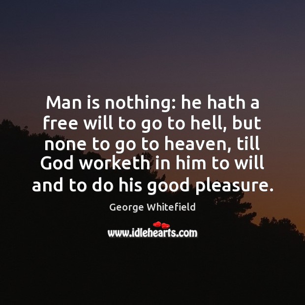 Man is nothing: he hath a free will to go to hell, Image