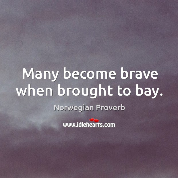 Many become brave when brought to bay. Norwegian Proverbs Image