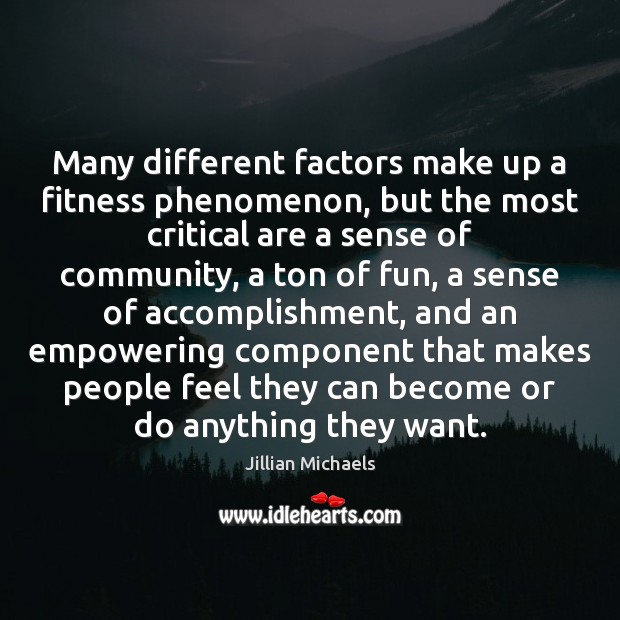 Many different factors make up a fitness phenomenon, but the most critical Image