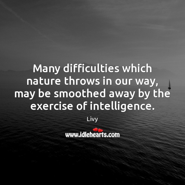 Many difficulties which nature throws in our way, may be smoothed away Exercise Quotes Image