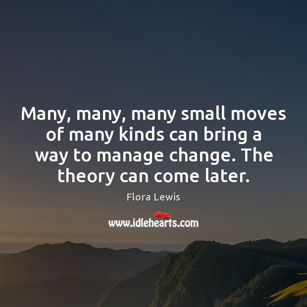 Many, many, many small moves of many kinds can bring a way Flora Lewis Picture Quote