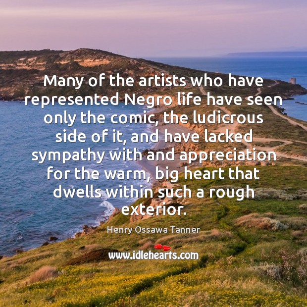 Many of the artists who have represented Negro life have seen only Image