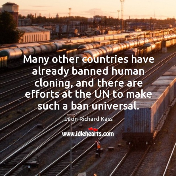 Many other countries have already banned human cloning Leon Richard Kass Picture Quote