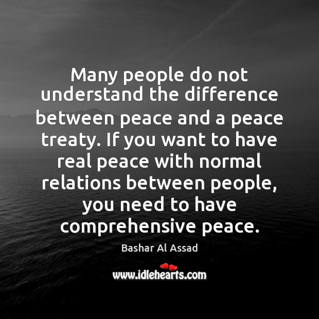 Many people do not understand the difference between peace and a peace Image