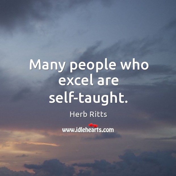 Many people who excel are self-taught. Herb Ritts Picture Quote
