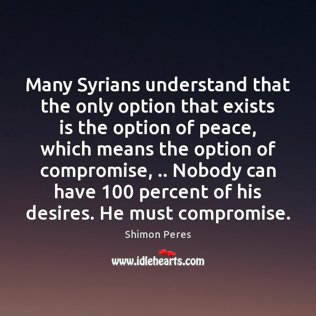 Many Syrians understand that the only option that exists is the option Image