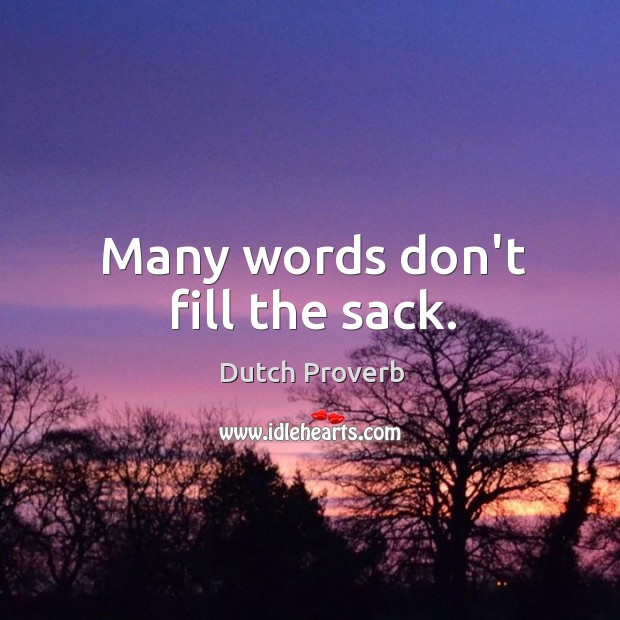 Many words don’t fill the sack. Image