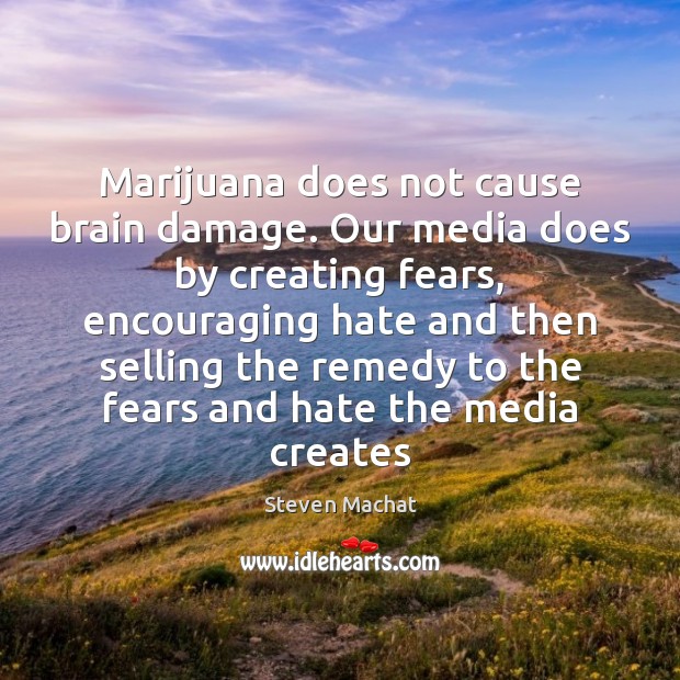 Marijuana does not cause brain damage. Our media does by creating fears, 