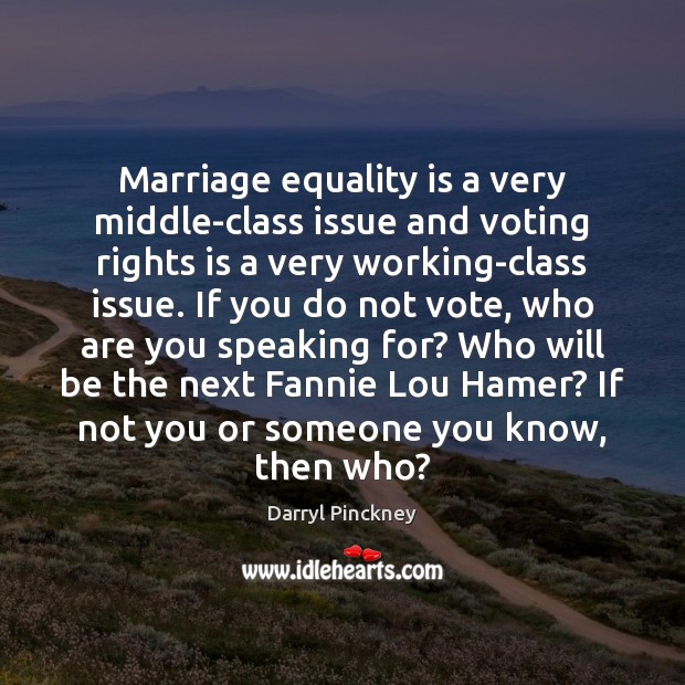 Marriage equality is a very middle-class issue and voting rights is a Equality Quotes Image